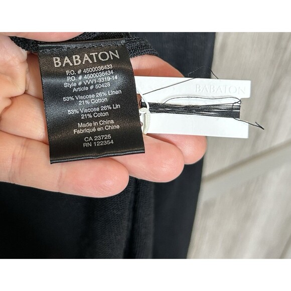 Babaton Cardigan M Beekman Sweater Long Pockets Linen Blend Black Cotton - Picture 7 of 8